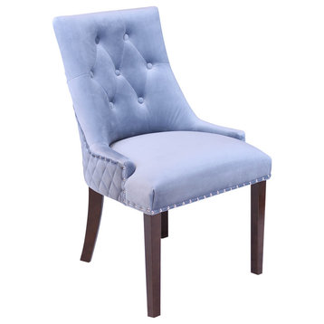 Lemele Velvet Dining Chairs, Set Of 2, Sharkfin Gray