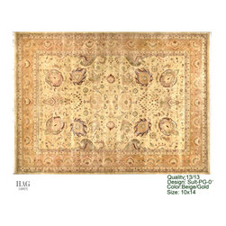 H.A.G. Hand Knotted Carpet 13/13 Quality Beige/Gold - Floor Rugs