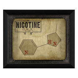 The Artwork Factory - Nicotine Molecule Framed Artwork - Prints And Posters