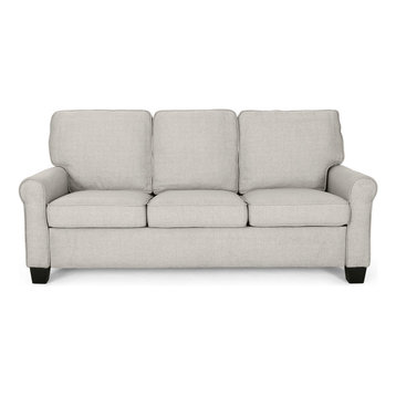 GDF Studio Bridget Traditional 3-Seater Sofa, Biege/Dark Brown