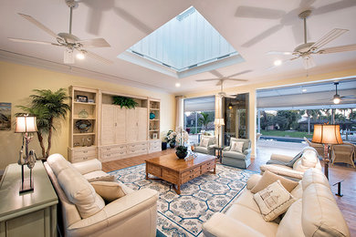 Living room - tropical living room idea in Miami