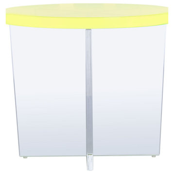Edwards Acrylic Accent Table - Neon, Yellow