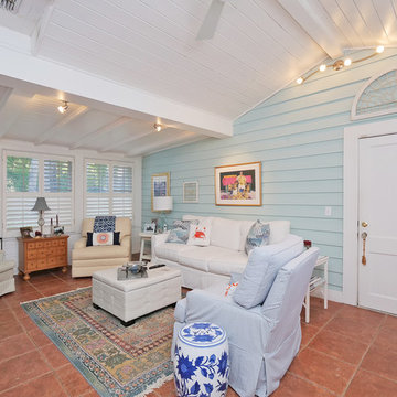 Navy and White Beach Cottage- circa 1945