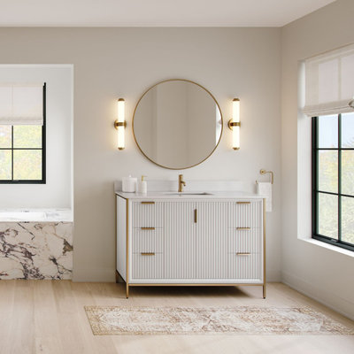 Everleigh Bathroom Vanity, Single Sink, 48", White, Freestanding