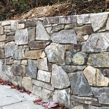Building Stone Dry Stack Retaining Wall in Takoma Park MD