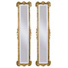 Traditional Shaped Mirrors in Antique Gold Finish, Set of 2