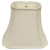 Slant Cut Corner Rectangle Bell Softback Lampshade With Washer Fitter, White