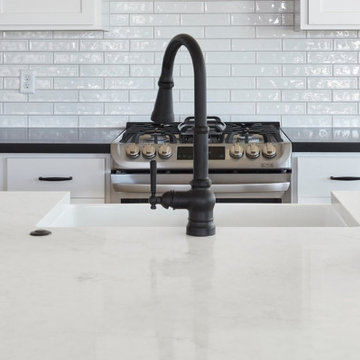 Black and White Kitchen Island Countertop