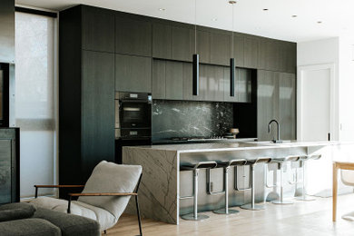 Example of a trendy kitchen design in Denver