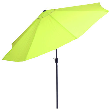 Pure Garden Aluminum Patio Umbrella With Auto Crank, Lime Green, 10'
