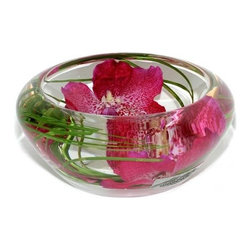 Fuchsia Vanda Flower Bowl - Home Decor