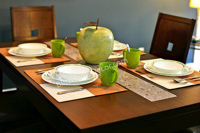 Example of a minimalist dining room design in Vancouver