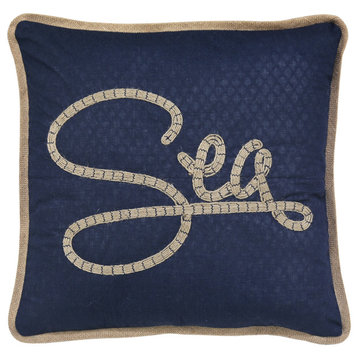 "Sea" Themed Rectangular Throw Pillow