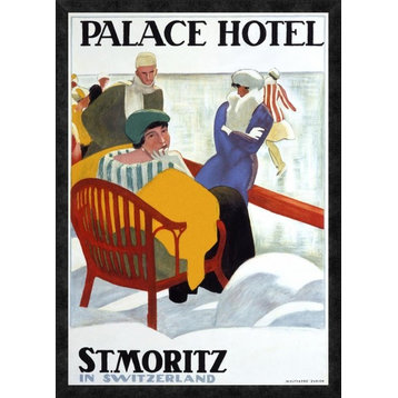 "Palace Hotel/St. Moritz" Framed Canvas Giclee by Emil Cardinaux, 28"x38"
