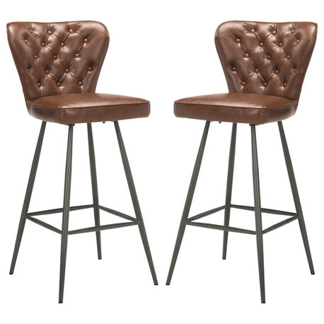 Safavieh Aster Bar Stools, Burgundy, Set of 2