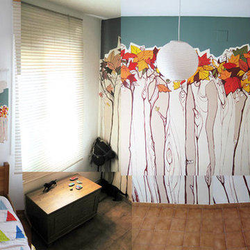 Kids Bedroom Hand Painted Wall Mural - Stars