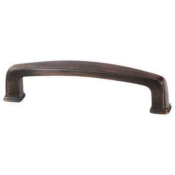 5 Pack Modern 3-3/4" Centers, Brushed Oil-Rubbed Bronze Cabinet Pull Handle