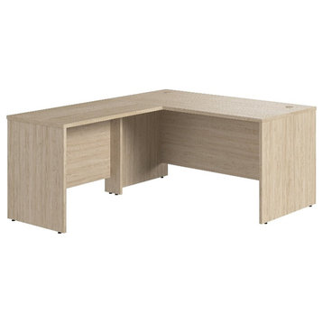 Bowery Hill 60W x 30D L Shaped Desk in Natural Elm - Engineered Wood