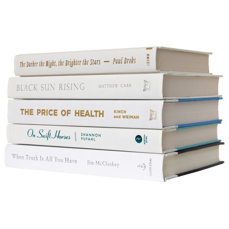 Modern Snowfall Book Stack, 5-Piece Set