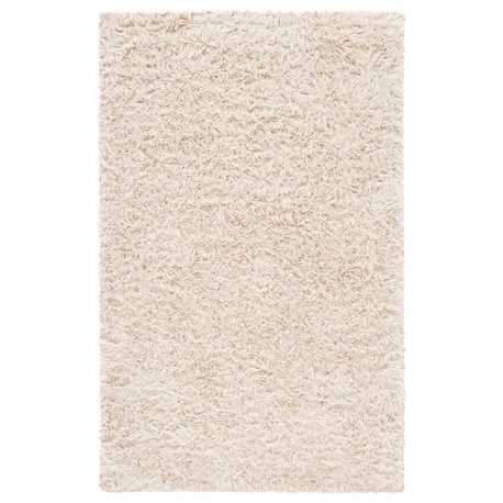 Safavieh Faux Sheep Skin Fss235K Solid Color, Shag Rug, Beige, 4'x6'