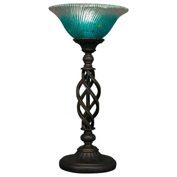 Elegante 1-Light Table Lamp, Teal Crystal