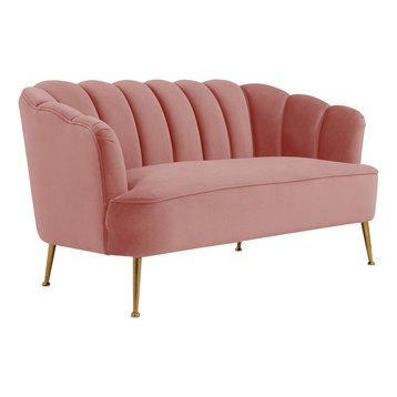 Art Deco Hollywood Regency Glam Pink Loveseat