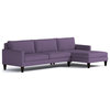Formosa 2-Piece Sectional Sofa, Lavender Velvet, Chaise on Right