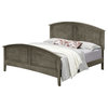 Hammond Full Panel Bed With Curved Top Rail, Gray