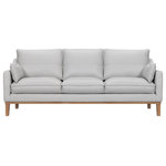 Armen Living - Pompeii 87" Dark Brown Leather Sofa, Dove Gray - Upgrade your living space with the Pompeii 87" Leather Upholstered Sofa from Armen Living. This exquisite sofa offers a blend of luxury and comfort that's hard to match. This couch features rich leather upholstery available in elegant dove gray or timeless dark brown. This leather not only adds a touch of opulence but also ensures durability that lasts. With a spacious 87-inch-wide frame, the Pompeii comfortably seats up to three guests. Whether you're hosting friends or enjoying a quiet evening in, this sofa offers ample room for everyone to unwind. Our grey or brown leather sofa is supported by a sturdy wood base and legs that enhance its stability and offer a contrast of textures. Designed for optimal comfort, the Pompeii brown or grey sofa features web suspension seat construction. This innovative system ensures even support throughout the seating area, reducing pressure points and maintaining comfort over time. The chic silhouette, deep seating design, and premium materials make our Pompeii leather sofa the ideal seating solution for your home.