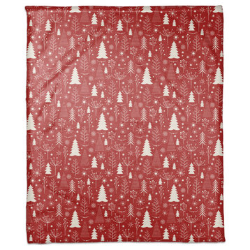 Winter Tree Pattern 1 50x60 Coral Fleece Blanket