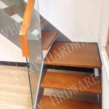 VERY Double Stringer Wood Stair