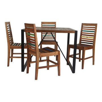 Melbourne Reclaimed Wood Square Dining Table and Chair Set