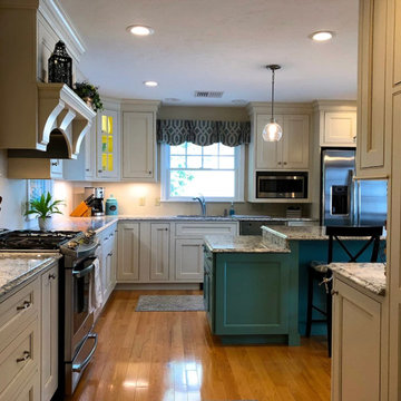 Country Style Kitchen- Teal Island