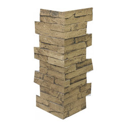 146-MESA STACKED SLATE CORNER 24"H X 6"W X 1"D - Wall Panels