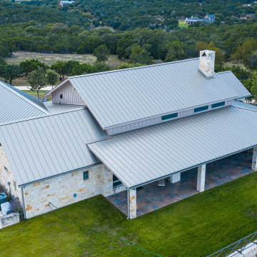 Aerial View of the Metal Roof Installation