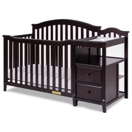 AFG Baby Furniture Kali 4-in-1 Convertible Crib w/ Toddler Guardrail Espresso