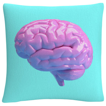 Modern 3D Pink Brain By Abc Decorative Throw Pillow