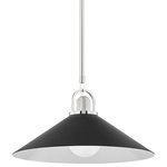 Hudson Valley Lighting - Hudson Valley Lighting 2620-PN/BK Syosset - One Light Pendant - Warranty -  ManufacturerSyosset One Light Pe Polished Nickel BlacUL: Suitable for damp locations Energy Star Qualified: n/a ADA Certified: n/a  *Number of Lights: Lamp: 1-*Wattage:8w E26 Medium Base bulb(s) *Bulb Included:Yes *Bulb Type:E26 Medium Base *Finish Type:Polished Nickel