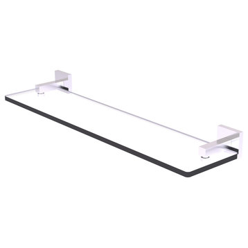 Montero 22" Glass Vanity Shelf, Beveled Edges, Satin Chrome