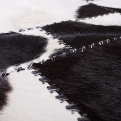 Luxury Cowhide Patchwork Area Rug Rectangle Black White 7&rsquo;11&rdquo;x4&rsquo;7&rdquo; - Area Rugs
