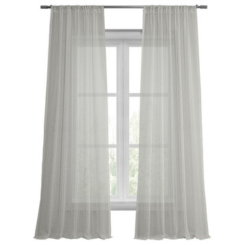 BordeauxStriped Linen Sheer Curtain, 50"x96"