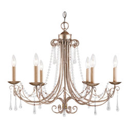 Cambridge-6-Light-Chandelier-In-Antique-Silver - Chandeliers
