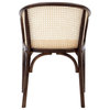Elsy Arm Chair, Walnut With Natural Rattan Seat Set of 1