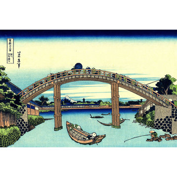 Fuji Seen Through The Mannen Bridge by Katsushika Hokusai, art print