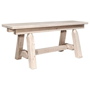 Montana Woodworks Homestead 45" Pine Wood Plank Style Bench in Natural