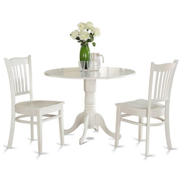 Atlin Designs 3-piece Dining Set with Slatted Back Chairs in White