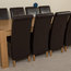 Kuba Chunky Oak Dining Table With 8 Montana Chairs, 220 cm, Brown Leather
