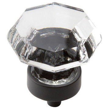 Amerock BP55268 Glass Knobs 1", Crystal and Black Bronze