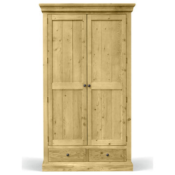 Rustic Solid Wood Wardrobe, Cupola Yellow