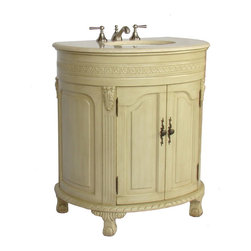 Adelina 32 inch Antique Bathroom Vanity Marble Top - Bathroom Vanities And Sink Consoles